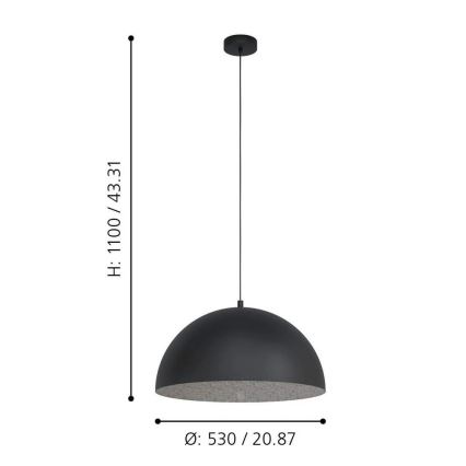 Eglo - Lampadario a sospensione con filo 1xE27/40W/230V