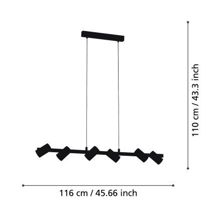 Eglo - Lampadario a sospensione con filo 6xE14/25W/230V