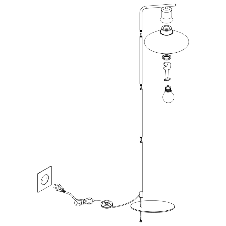 Eglo - Lampada da terra 1xE27/28W/230V