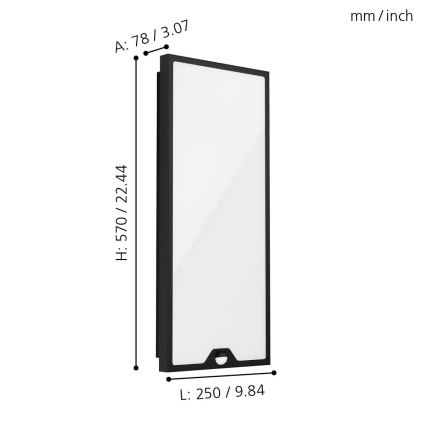 Eglo - Lampada LED da esterno con sensore LED/18,5W/230V IP44