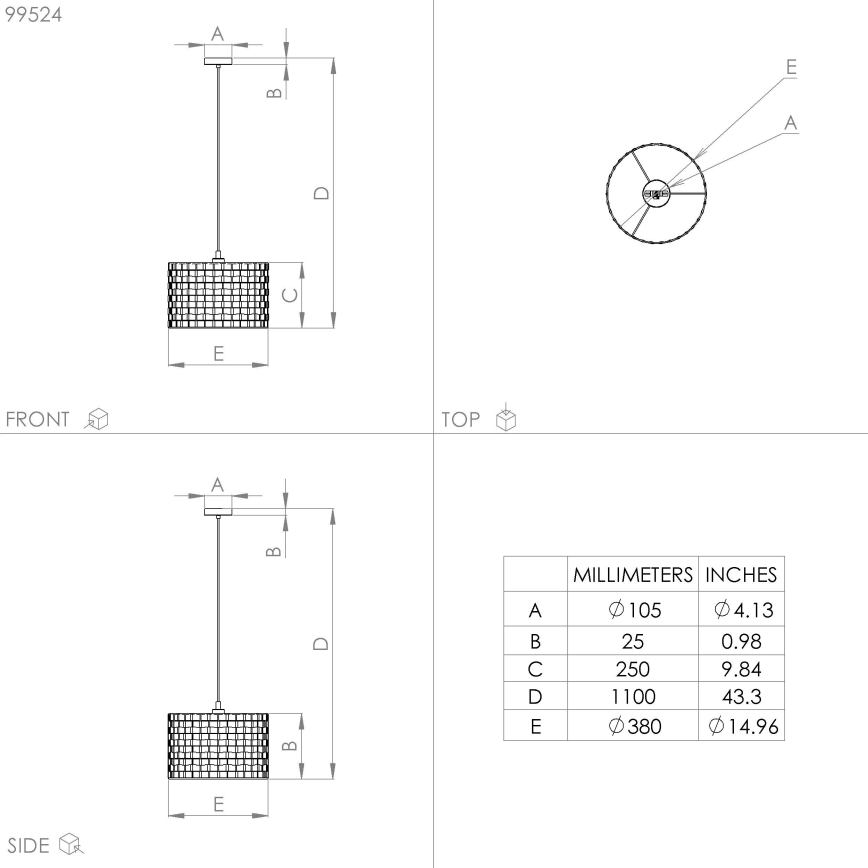 Eglo - Lampadario a sospensione con filo 1xE27/40W/230V diametro 38 cm
