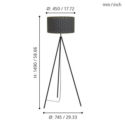 Eglo - Lampada da terra 1xE27/40W/230V