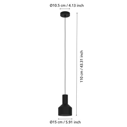 Eglo - Lampadario su corda 1xE27/40W/230V