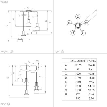 Eglo - Lampadario su corda 1xE27/40W/230V