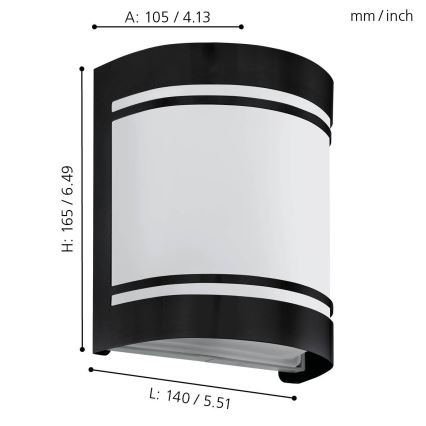 Eglo - Applique da esterno 1xE27/40W/230V IP44