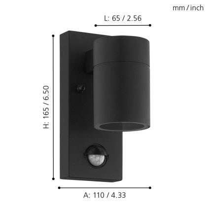 Eglo - Applique LED da esterno con sensore 1xGU10/3W/230V IP44