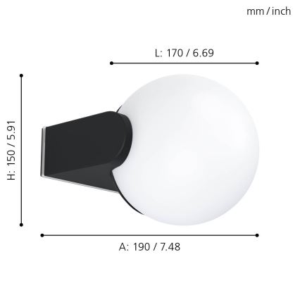 Eglo - Applique da esterno 1xE27/15W/230V IP44