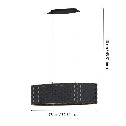 Eglo - Lampadario su corda 2xE27/40W/230V