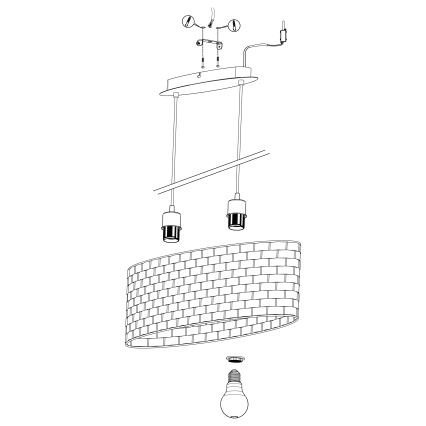 Eglo - Lampadario su corda 2xE27/40W/230V