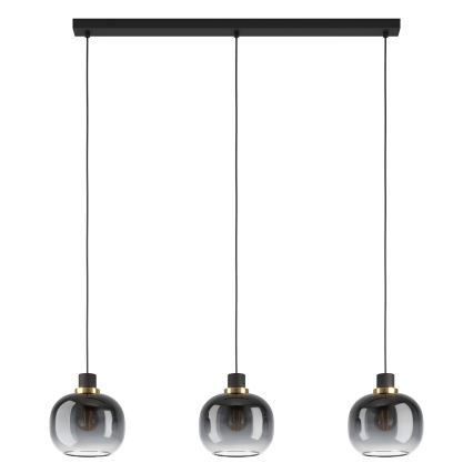 Eglo - Lampadario a sospensione con filo 3xE27/40W/230V grigio