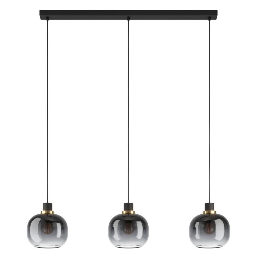 Eglo - Lampadario a sospensione con filo 3xE27/40W/230V grigio