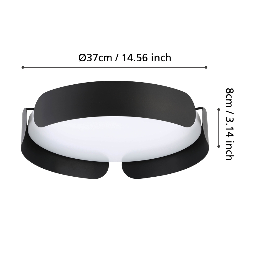 Eglo - Plafoniera LED 20W/230V Ø 37 cm, nera