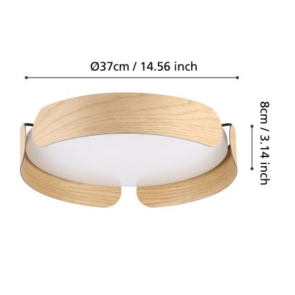 Eglo - Plafoniera LED/20W/230V Ø 37 cm beige