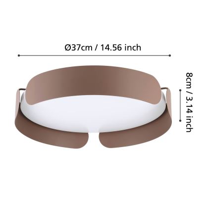 Eglo - Plafoniera LED/20W/230V Ø 37 cm marrone