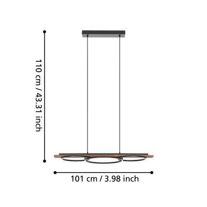 Eglo - Lampadario a sospensione con filo LED dimmerabile LED/40,5W/230V