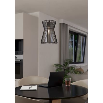 Eglo - Lampadario su corda 1xE27/40W/230V nero