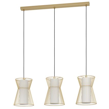 Eglo - Lampadario su corda  3xE27/40W/230V oro