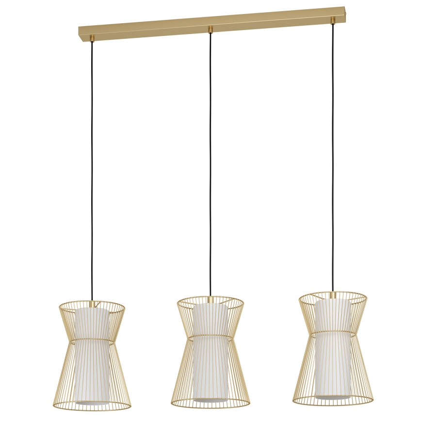 Eglo - Lampadario su corda  3xE27/40W/230V oro