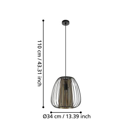 Eglo - Lampadario su corda  1xE27/40W/230V