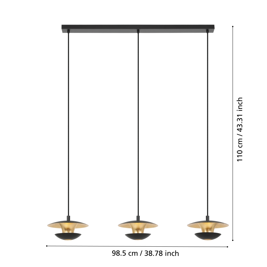 Eglo - Lampadario LED su corda 3xGU10/4,5W/230V