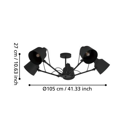 Eglo - Lampadario a plafone 5xE27/40W/230V