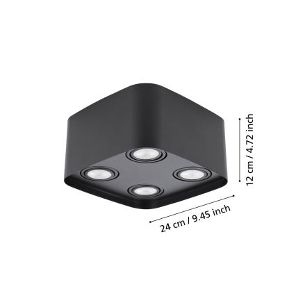 Eglo - Faretto LED RGBW Dimmerabile 4xGU10/5W/230V ZigBee