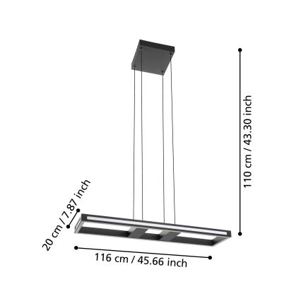 Eglo - Lampadario a sospensione con filo LED dimmerabile LED/21W/230V 2700-6500K