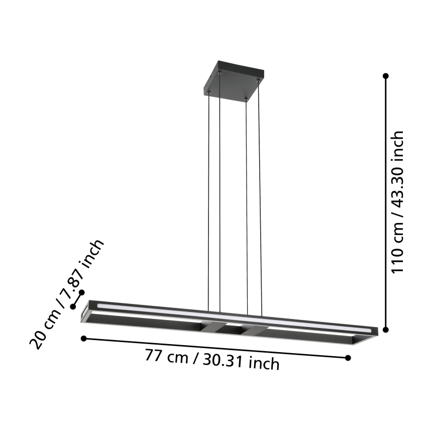 Eglo - Lampadario a sospensione con filo LED dimmerabile LED/33W/230V 2700-6500K
