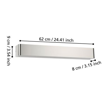 Eglo - Applique a LED da bagno LED/26,5W/230V 3000K IP44 cromo opaco