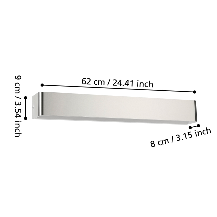 Eglo - Applique a LED da bagno LED/26,5W/230V 3000K IP44 cromo opaco