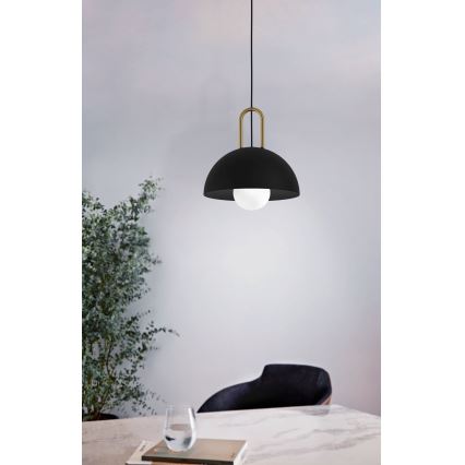 Eglo - Lampadario su corda  1xE27/40W/230V nero