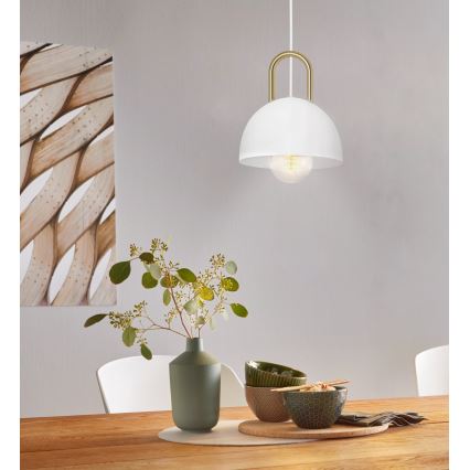 Eglo - Lampadario su corda 1xE27/40W/230V bianco