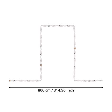 Eglo - Striscia LED RGB Dimmerabile 8m LED/38,4W/24/230V + telecomando