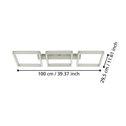 Eglo - Plafoniera LED 3xLED/11,2W/230V cromo opaco