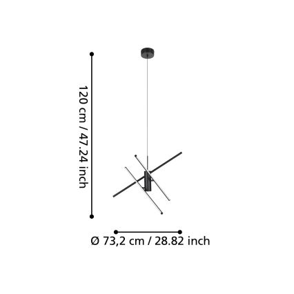 Eglo - Lampadario LED dimmerabile su corda LED/29W/230V