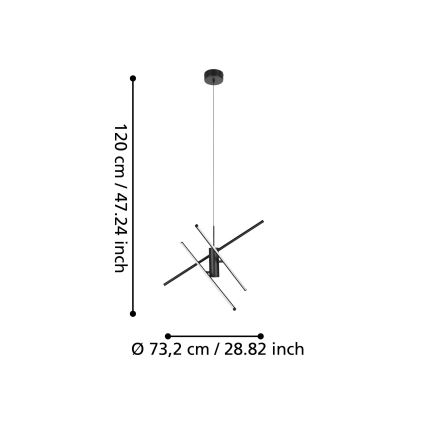 Eglo - Lampadario LED dimmerabile su corda LED/29W/230V