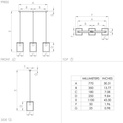 Eglo - Lampadario su corda 3xE27/40W/230V