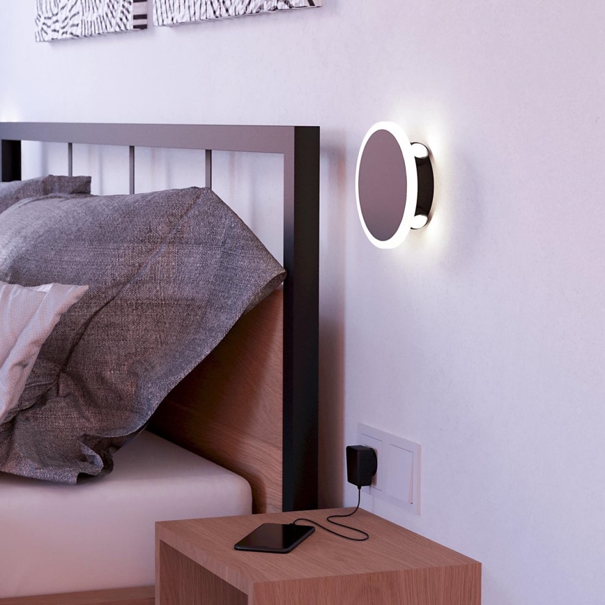 Eglo - Applique a LED LED/12W/230V 3000K diametro 17 cm nero