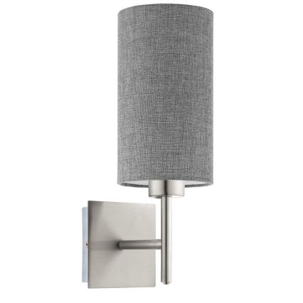 Eglo - Applique a LED TUNJA 1xE27/60W/230V cromo opaco/grigio