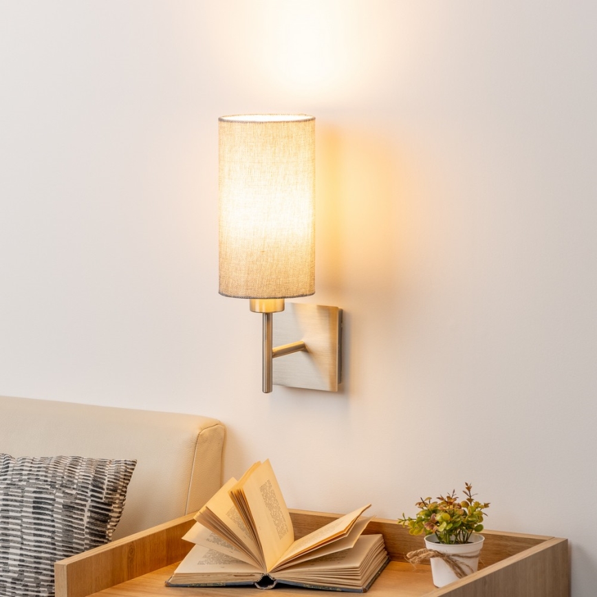 Eglo - Applique a LED TUNJA 1xE27/60W/230V cromo opaco/grigio