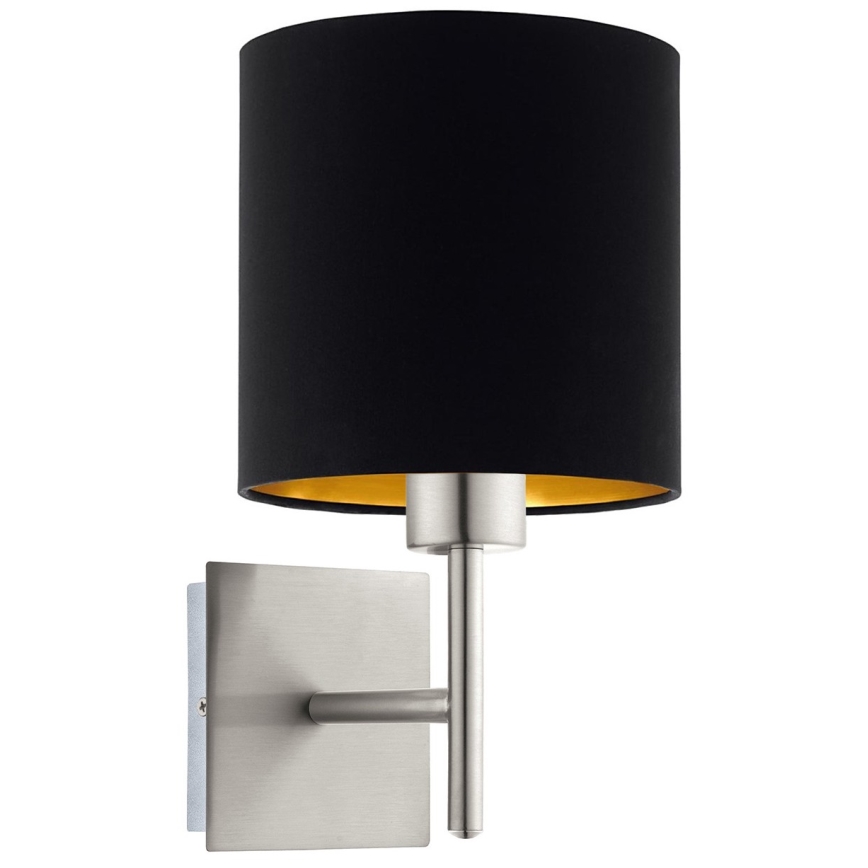 Eglo - Applique a LED TUNJA 1xE27/60W/230V cromo opaco/nero