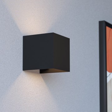 Eglo - Applique LED da esterno ricaricabile e dimmerabile con sensore di movimento e crepuscolare LED/2,2W/5V IP44 nero