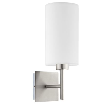 Eglo - Applique LED TUNJA 1xE27/60W/230V cromo satinato/bianco