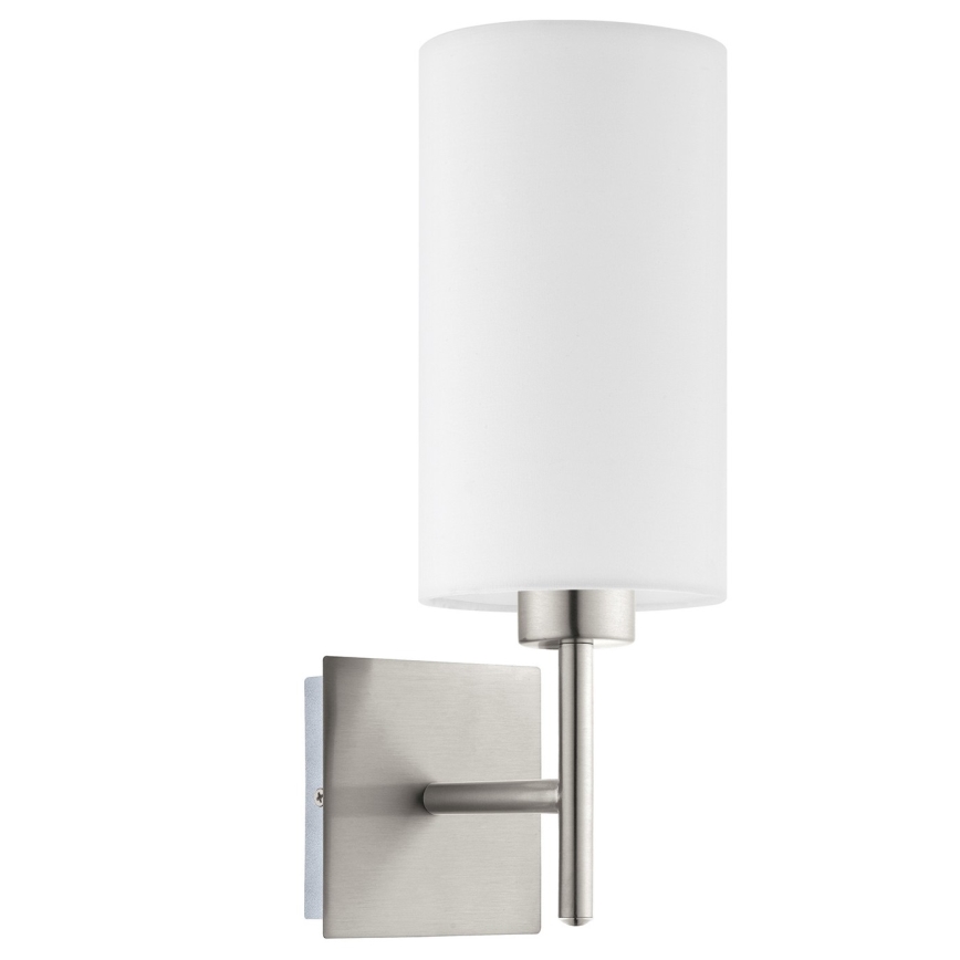 Eglo - Applique LED TUNJA 1xE27/60W/230V cromo satinato/bianco