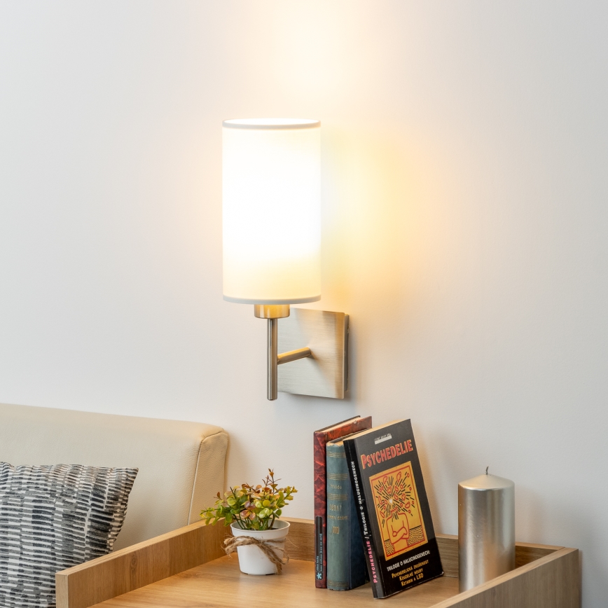 Eglo - Applique LED TUNJA 1xE27/60W/230V cromo satinato/bianco