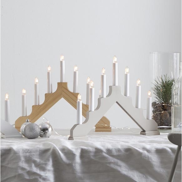 Eglo - Candelabro di Natale 7xE10/3W/230V bianco