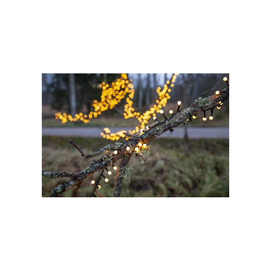 Eglo - Catena luminosa natalizia LED per esterni, 700 LED, 8 funzioni, 19 m, IP44, bianco caldo