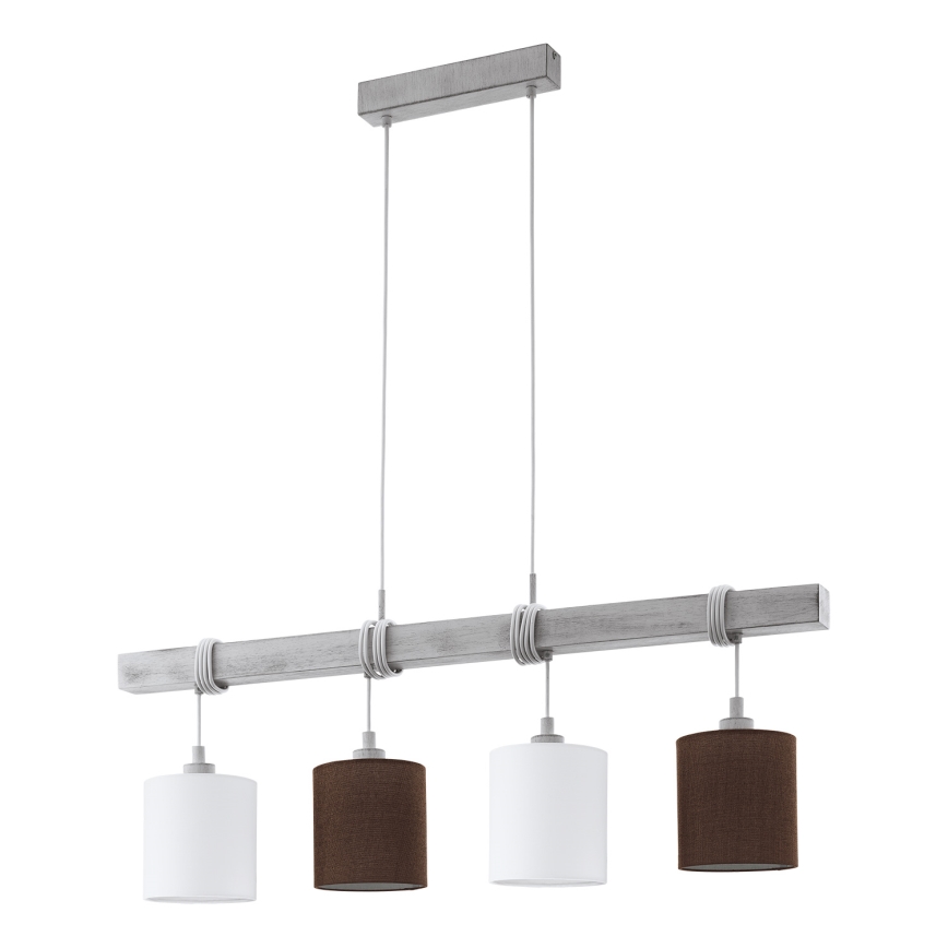 Eglo - Cavo di alimentazione TOWNSHEND 4xE27/60W/230V pino/grigio