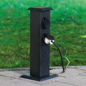 EGLO - Colonna da giardino per esterni con prese SCHUKO IP44