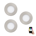 Eglo - Confezione da 3 faretti da incasso LED RGB dimmerabili FUEVA-C LED/3W/230V Ø 8,5 cm